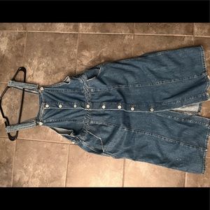 EUC ZARA TRAFALUC DENIM OVERALL DRESS (large)